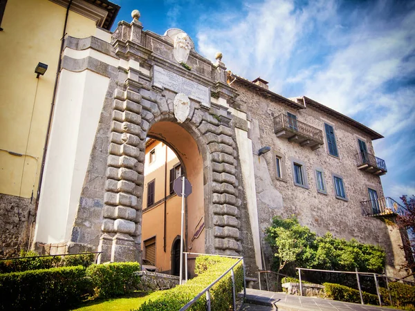 Porta Del Borgo Som Leder Till Montefiascones Historiska Centrum Italien — Stockfoto