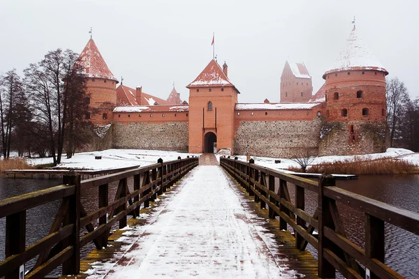 Zamek w Trokach zimą — Zdjęcie stockowe