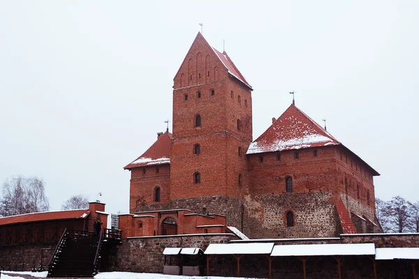 Zamek w Trokach zimą — Zdjęcie stockowe