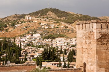 Albayzin district viewed from Alhambra clipart