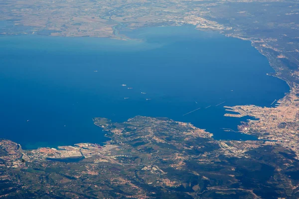 Vista aérea de Triste y mar adritico norte —  Fotos de Stock