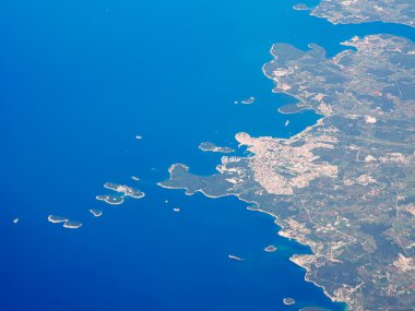 Hırvatistan ve Adriyatik Denizi Aereial görünümünü