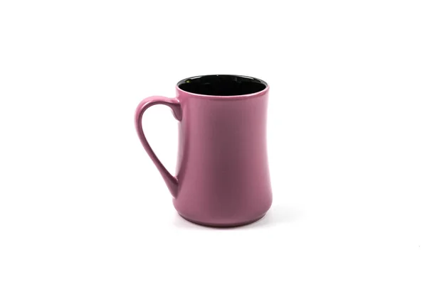 Taza Café Taza Cerámica Rosa Aislada Sobre Fondo Blanco —  Fotos de Stock