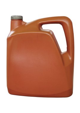 Kırpma yolları ile beyaz zemin üzerinde izole eski kırmızı plastik kap.