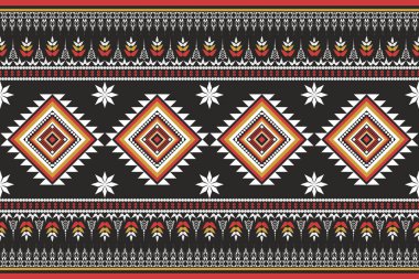 Geleneksel Güneybatı Geometrik Soyut Etnik Düzen. Aztek Amerikalı Meksikalı Navajo kabilesi kusursuz. Boho Hint dokusu süslemesi kumaşsız kumaş tasarımı. Tekstil baskı halısı modası için.