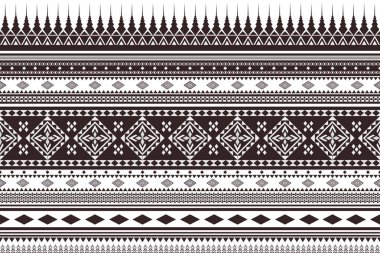 Etnik boho kusursuz desen. kabile kumaşının siyah ve beyaz dokusu. vektör illüstrasyonu.
