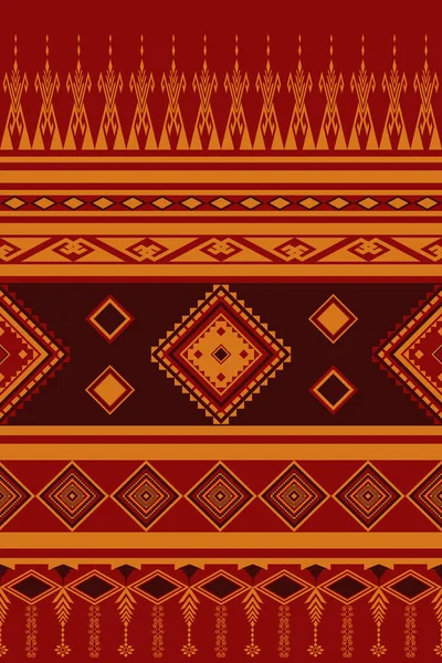 Klasik Yerli Güneybatı Geometrik Soyut Etnik Desen kusursuz. Aztek Amerikan Meksika Navajo kabilesi dokusu. Boho Hint tekstil süsü kırmızı, sarı pürüzsüz kumaş tasarımı, basım halısı modası