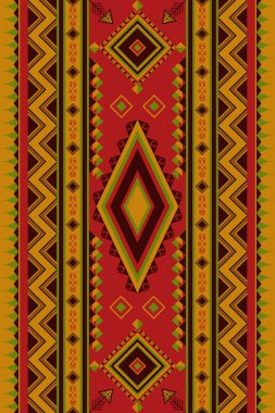 Yerli Güneybatı Geometrik Soyut Etnik Şablon 'un dikey hali. Aztek Amerikan Meksika Navajo kabilesi dokusu. Kumaş tasarımı, halı basma modası