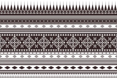 Siyah ve beyaz Güneybatı Geometrik Soyut Etnik Düzen kusursuz. Aztek Amerikan Meksika Navajo kabilesi dokusu. Boho Hint tekstil süslemesi örülmüş tekstil baskı halısı için kusursuz kumaş tasarımı