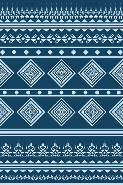 Dikey Mavi ve Beyaz Geometrik Soyut Kabile Modeli vektör nakış tarzı. Arkaplan, halı, duvar kağıdı, giysi, ambalaj, kumaş, sargı için geleneksel tasarım. Vektör illüstrasyonu