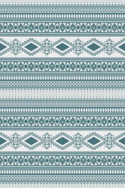 Dikey mavi, soyut, soyut, etnik model. Yerli Aztek kabilesinin folklor dokusu pürüzsüz. Navajo Amerikan, Meksika kumaşı, kumaş, duvar kağıdı, halı.