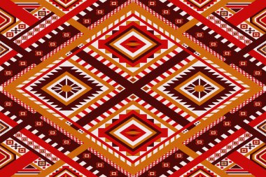 Klasik Yerli Geometrik Soyut Etnik Desen. Aztek Amerikan kumaşı. Navajo kabilesi kusursuz. Boho Hint dokusu süsü kumaş tasarımı. Tekstil baskı halısı moda.