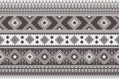 Klasik Siyah ve Beyaz Yerli Soyut Geometrik Etnik Şablon. Aztek Amerikan kumaşı. Navajo kabilesinin kusursuz deseni. Boho Hint dokusu süsü kumaş tasarımı. Tekstil baskı halısı moda.