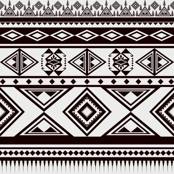 Klasik Siyah ve Beyaz Yerli Soyut Geometrik Etnik Şablon. Aztek Amerikan kumaşı. Navajo kabilesinin kusursuz deseni. Boho Hint dokusu süsü kumaş tasarımı. Tekstil baskı halısı moda.