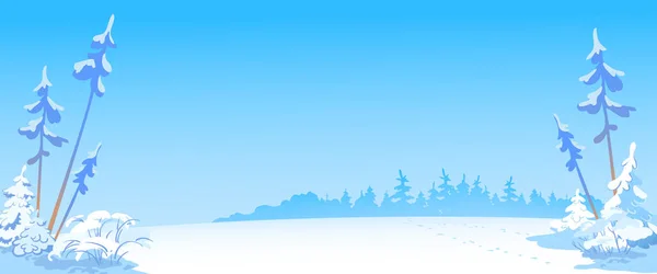 Зимова Сцена Падаючим Снігом Дерева Покриті Снігом Тлі Лісу Снігоходи — стоковий вектор