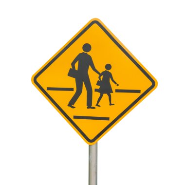 Trafik işaret levhaları izole yürüyüş
