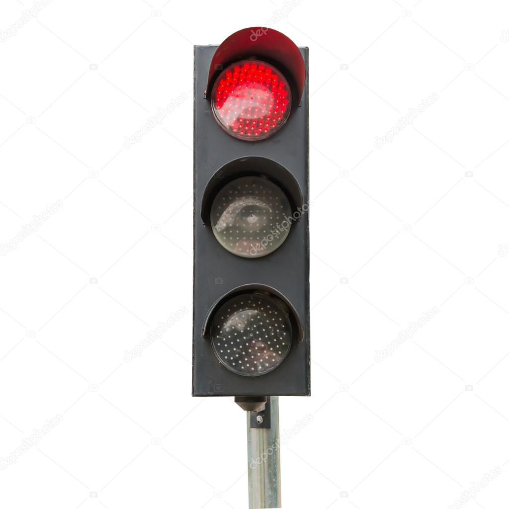 Traffic signals red isolated