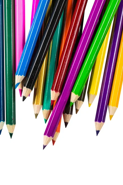 Lápices de colores aislados sobre fondo blanco — Foto de Stock