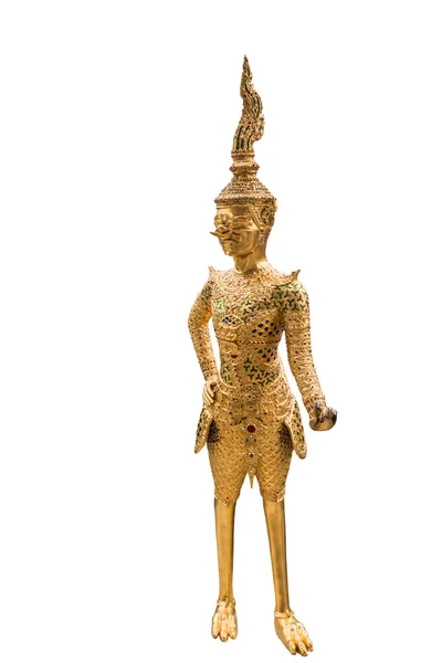 Golden Kinnari statue at temple,Wat Phra Kaew in Grand Palace, B — Stock Photo, Image