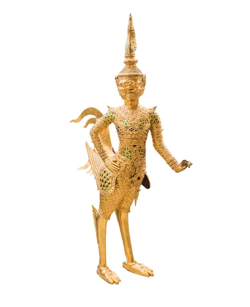 Golden Kinnari statue at temple,Wat Phra Kaew in Grand Palace, B — Stock Photo, Image