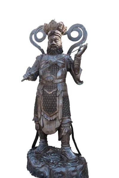 heykel Çin beyaz arkasında izole Wat Phananchoeng Tayland