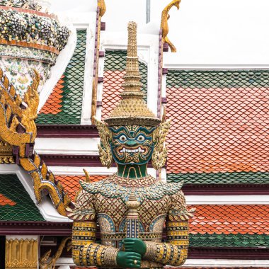 Yeşil Dev Guardian Wat Phra Kaew Tapınağı, bangkok, Tayland