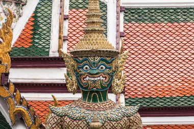 Yeşil Dev Guardian Wat Phra Kaew Tapınağı, bangkok, Tayland