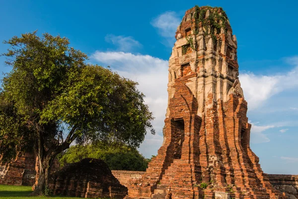 Pagode en Boeddha Status op Wat Yai Chaimongkol — Stockfoto