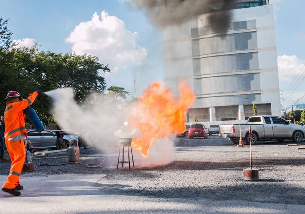 Feuerwehrübung in Bangkok Thailand Stockbild