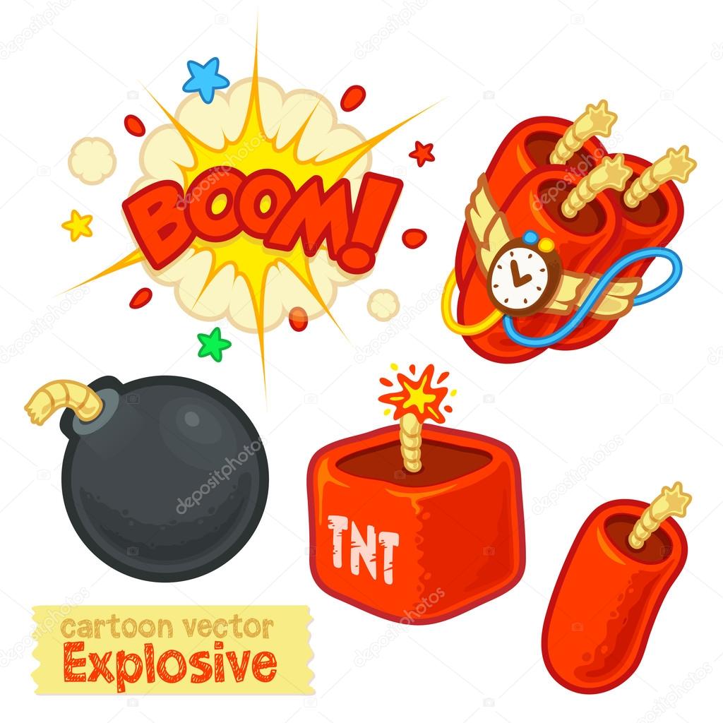 Cartoon Vector Explosive ( Bomb, Dynamite )