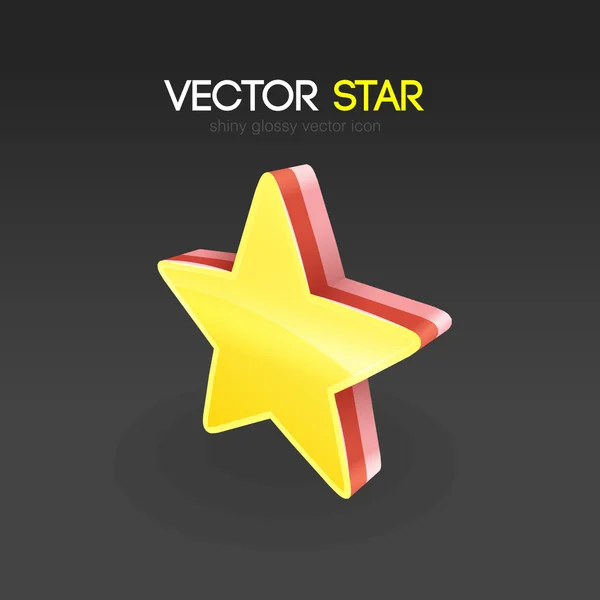 Brillante brillante Aqua Gold 3-D estrella favorita icono del vector — Vector de stock