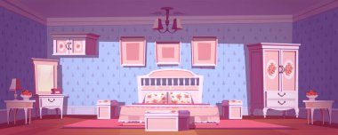 Döküntü şık yatak odası, boş mahsul odası.