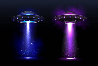 Uzaylı uzay gemileri, renkli ışık desenli UFO