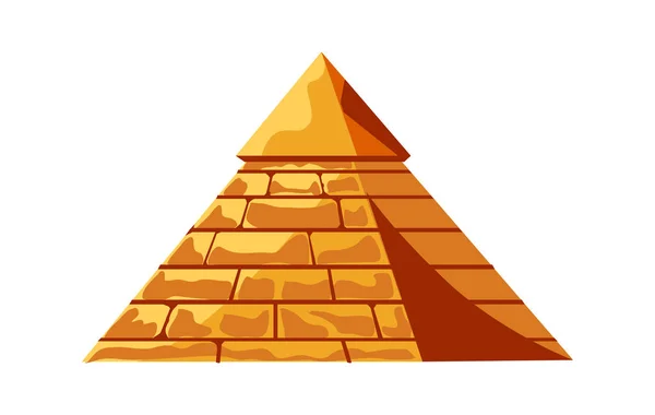 Altın kum bloklarından yapılmış Mısır piramidi, mezar — Stok Vektör