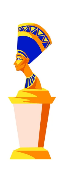 Estátua Nefertiti, rainha faraó do antigo Egito — Vetor de Stock