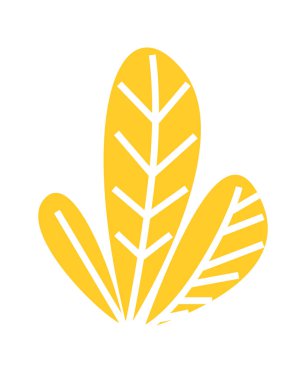 Sarı yapraklı soyut çalı bitkisi