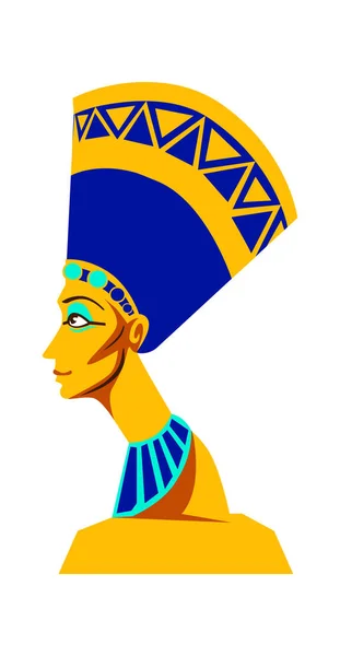 고대 이집트의 파라오 여왕 네페르티티의 조각상 — 스톡 벡터