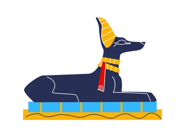 古代エジプトのフレスコ画Anubisジャックル漫画 — ストックベクタ