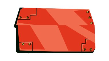 Vidalı kırmızı boş tabak, teknoloji tahtası.