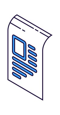 Kağıt belge, izometrik çizgi sanatı