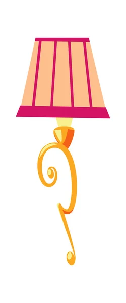 Floor retro lamp with textile lampshade cartoon — Stock Vector