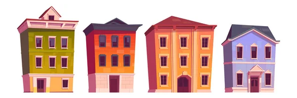 Stadswoningen, oude gebouwen voor appartementen — Stockvector