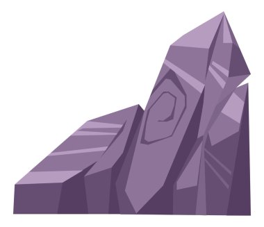 Büyük gri kaya ya da kaya karikatür vektörü