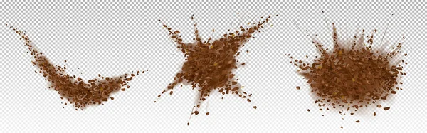 Вибух кавових зерен, мелений арабіка порошок — стоковий вектор