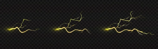 Animace úderu blesku, elektrický výboj — Stockový vektor