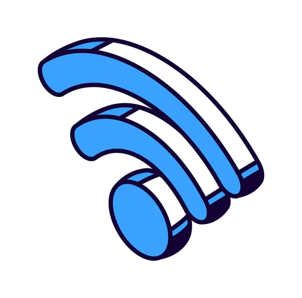 Wifi isometric icon, 무선 인터넷 기술 — 스톡 벡터