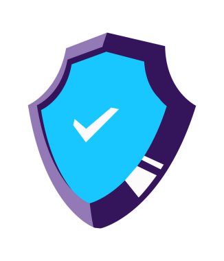 Kalkan izometrik simgesi izole edilmiş vektör çizimi