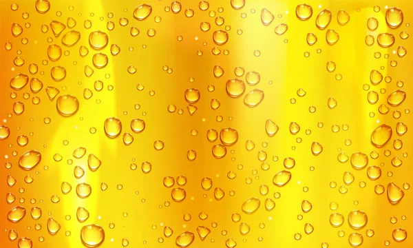 Kondenswasser oder Biertröpfchen auf Glas. — Stockvektor