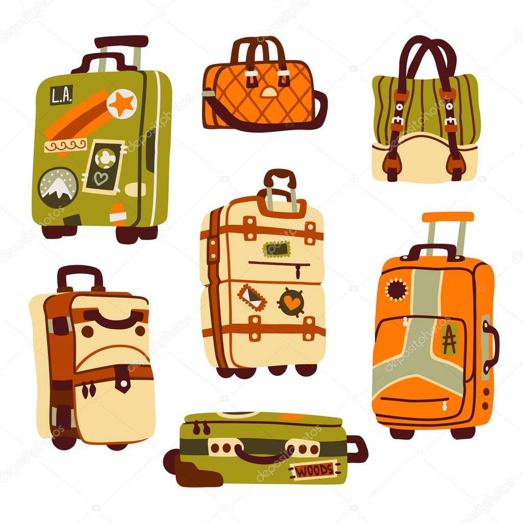 Luggage bags, suitcases and backpack for journey
