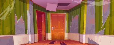 Terk edilmiş eski evin koridoru.